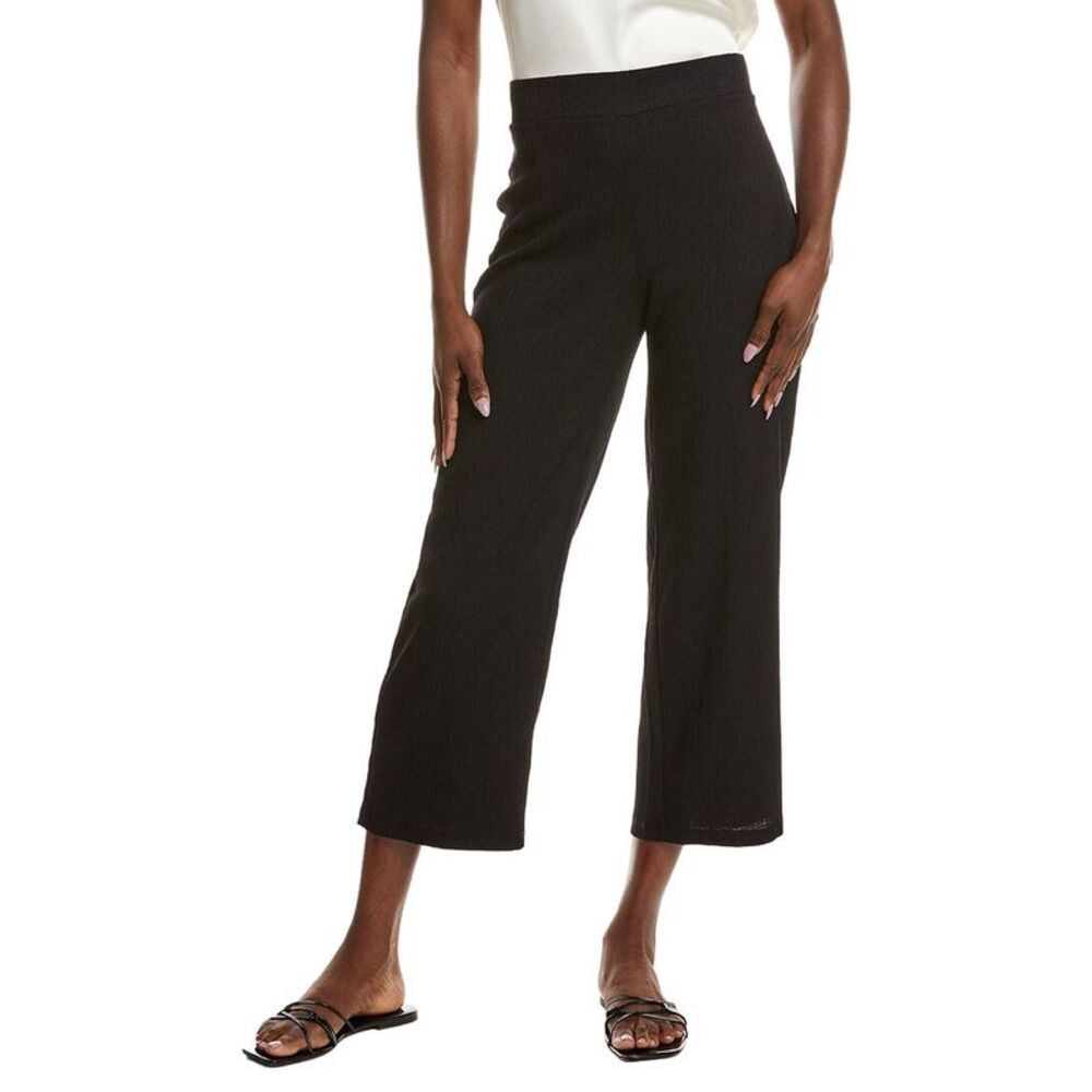 Anne Klein Womens  Wide Leg Crop Pant, Black